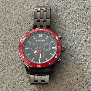 Unlisted Red and Silver Men's Watch